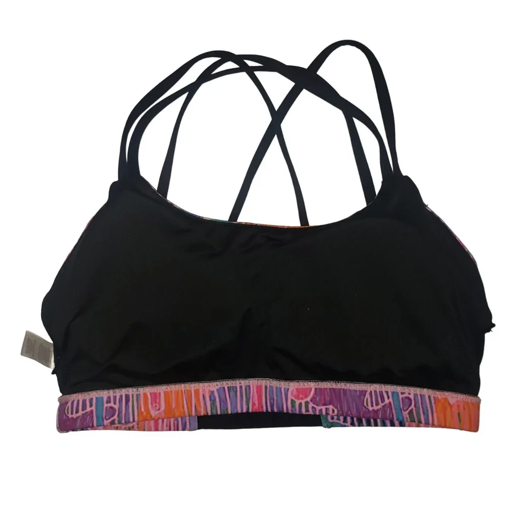 NORTH STAR Abstract Print Strappy Back Swimsuit Top Girl's Size Large